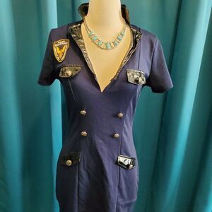 Police Halloween costume Stretchy Mini Dress - Small